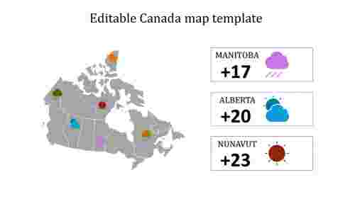 Editable Canada map template